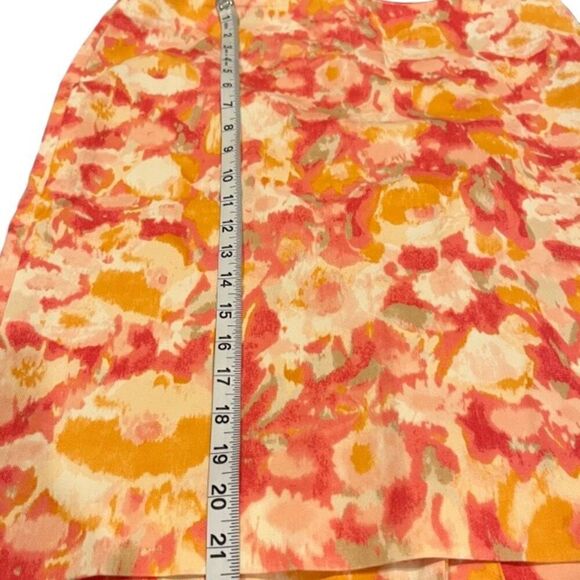 Talbots Pencil Skirt Pink and Orange Floral Lined Back Zip and Slit Size 12P - Picture 10 of 10